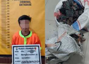 Pelaku Pencuri Lempengan Tembaga Tugu Zapin Pekanbaru Ditangkap Polisi, Begini Modusnya!