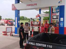 Polsek Kempas Ingatkan Petugas SPBU, Waspada Kejahatan Selama Kampanye