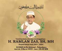 Riau Berduka, Mantan Bupati Rohul Ramlan Zas Meninggal Dunia