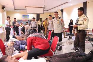HUT Satpam ke-45, Polres Rokan Hilir Gelar Donor Darah