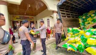 Polsek Bangko Pusako Gelar Gerakan Pangan Murah, 1.800 Karung Beras Disalurkan