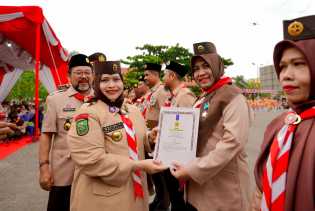 21 Tokoh Pramuka Bengkalis Raih Lencana Pancawarsa, Kasmarni: Buah Dedikasi dan Pengabdian