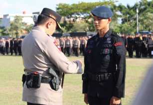 Ratusan Personel Brimob Riau Siap Amankan Pemilu 2024