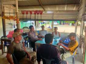 Bhabinkamtibmas Polsek Bangko Pusako Gelar Kegiatan Cooling System untuk Pilkada Damai 2024