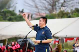 Sempena Hari Jadi Ke-74, Polda Riau Gelar Senam Bersama Polwan