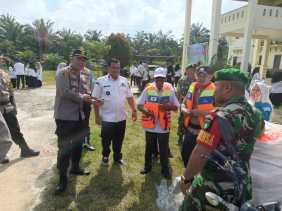 Demi Kemanusiaan, 13 Polsek di Rohil Serentak Gelar Apel Siaga Banjir