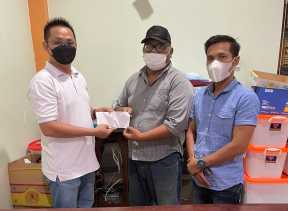 PWI Bengkalis Peduli Sampaikan Donasi Ke Syahrudin (65) Warga Desa Teluk Latak