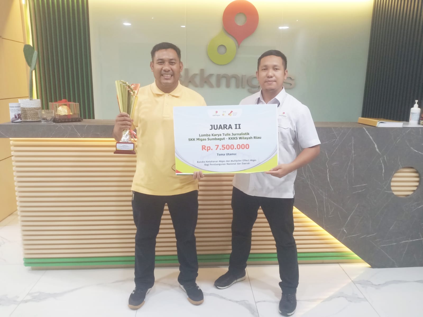 Wartawan RiauAktual Sabet Juara Kedua Lomba Karya Tulis Jurnalistik SKK Migas-KKKS 2021
