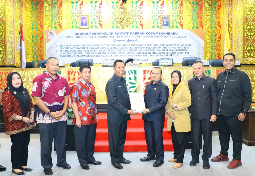 MoU R-APBD Perubahan Pekanbaru 2023 Dipimpin oleh Ketua DPRD Pekanbaru Sabarudi