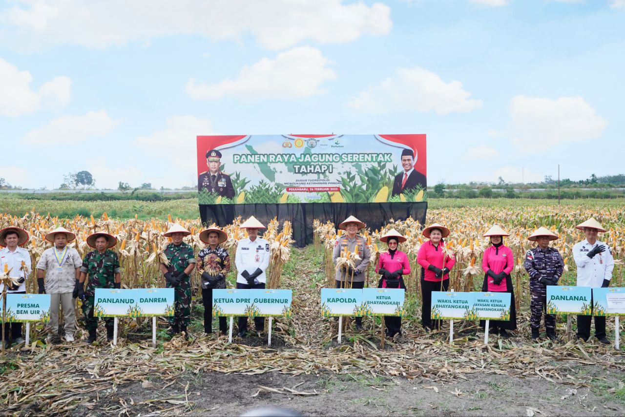 Berhasil Panen Raya Jagung Tahap I, Pj Sekdaprov Apresiasi Kapolda Riau